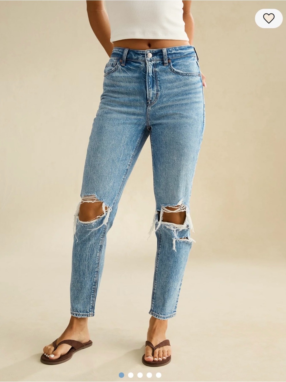 American Eagle AE High Waisted Ripped Mom Jean size 10 Regular